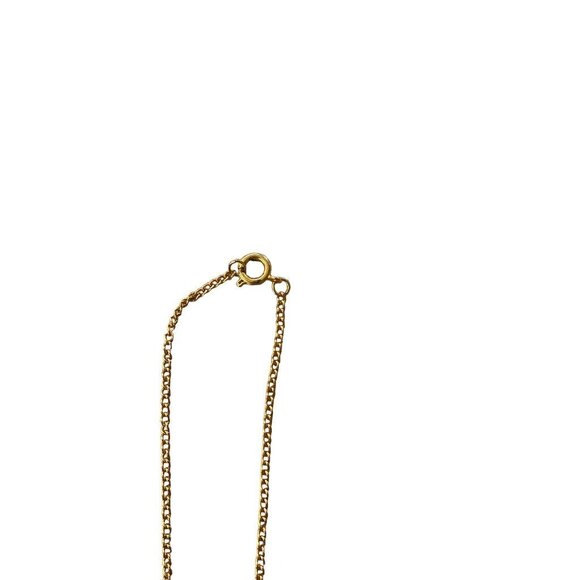 Goldtone Necklace Floral 1" Heart Pendant on 19" Chain Red White - Picture 9 of 13